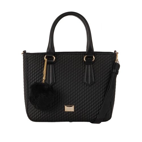 Bolsa Feminina Rafitthy Tote Média Tramada Preto