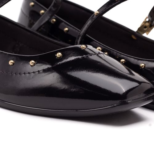 Sapatilha Feminina Moleca Bailarina Verniz Preto