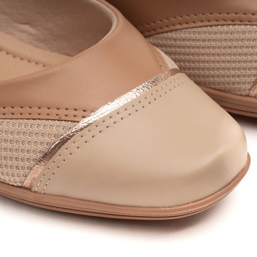 Sapato Feminino Comfortflex Casual Anabela Bege