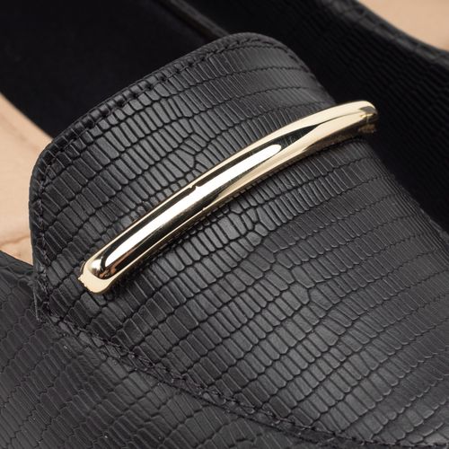 Sapato Feminino Modare Loafer Lezard Preto