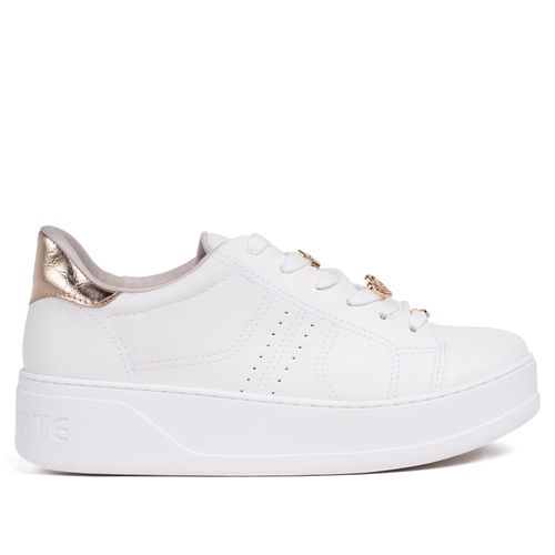 Tênis Feminino Via Marte Flatform Com Pingentes Branco/dourado