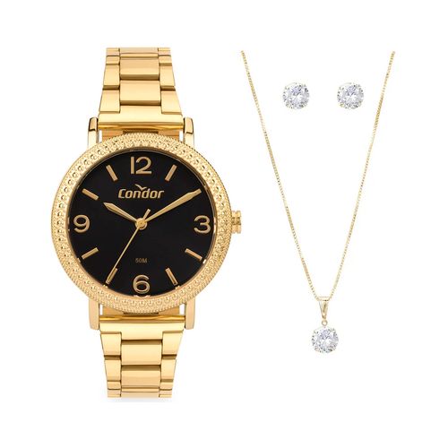 Relógio Feminino Condor Analógico Copc21jie/k4p com Conjunto Dourado