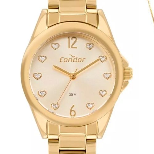 Relógio Feminino Condor Analógico Copc21jed/k4x com Conjunto Dourado