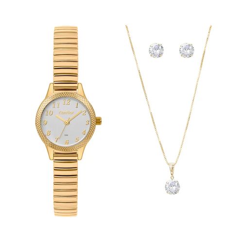 Relógio Feminino Condor Mini Analógico Copc21jmd/k4k com Conjunto Dourado