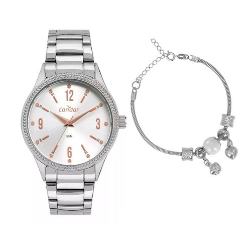 Relógio Feminino Condor Analógico COPC21JMQ/K4K com Conjunto Prata