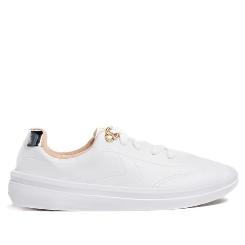 Tênis Feminino Beira Rio com Detalhe Metalizado Branco