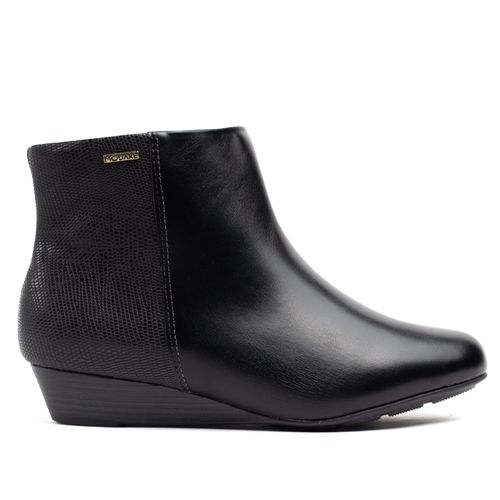 Bota Feminina Modare Cano Curto Textura Lezard Preto