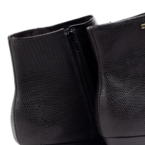 Bota Feminina Modare Cano Curto Textura Lezard Preto