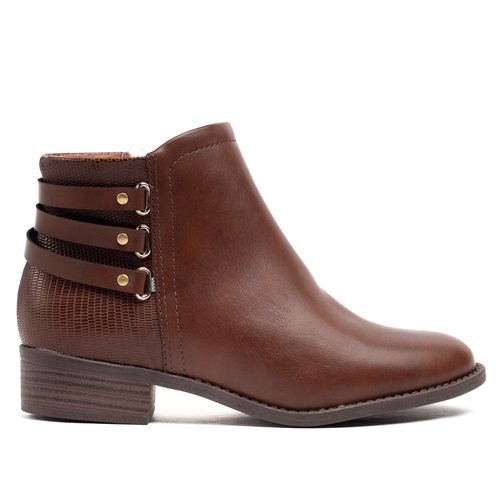 Bota Feminina Modare Cano Curto com Tiras Marrom