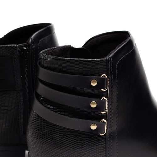 Bota Feminina Modare Cano Curto com Tiras Preto