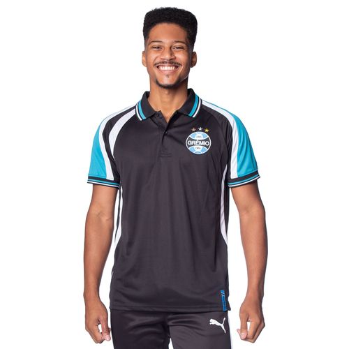 Camisa Polo Flatten Masculina Legend Grêmio Preto
