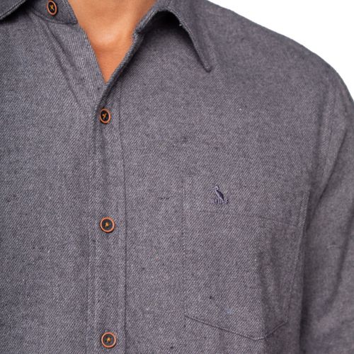Camisa Masculina Amil Comfort Hank Cinza Escuro
