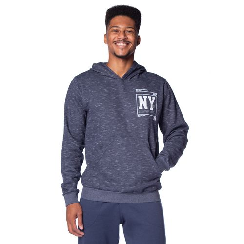 Blusão de Moletom Masculino Desayner NY Mesclado Marinho