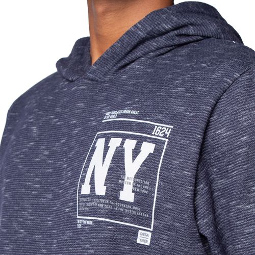 Blusão de Moletom Masculino Desayner NY Mesclado Marinho