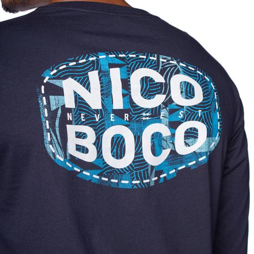 Camiseta Masculina Nicoboco Manga Longa Estampa Costas Marinho