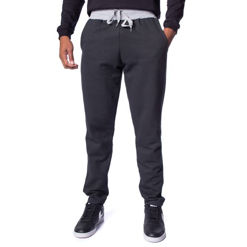 Calça Masculina Desayner em Moletom Bicolor Preto/cinza