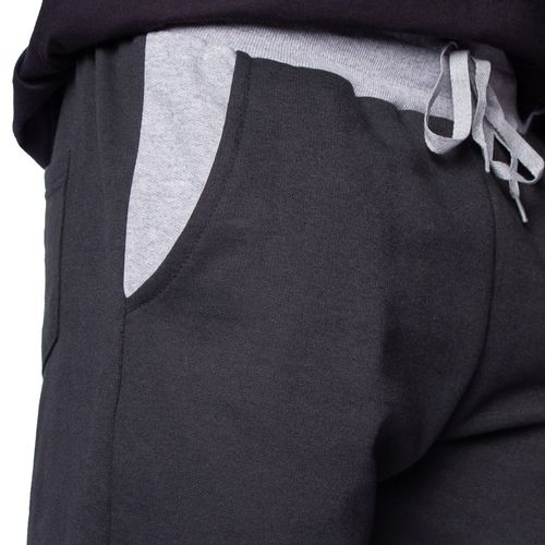Calça Masculina Desayner em Moletom Bicolor Preto/cinza
