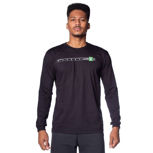 Camiseta Masculina Over Surf Manga Longa Preto