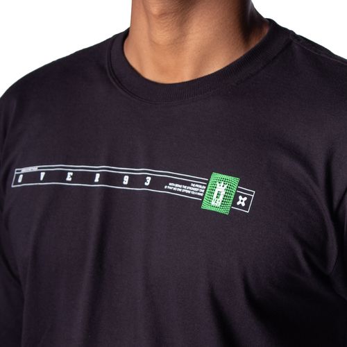 Camiseta Masculina Over Surf Manga Longa Preto