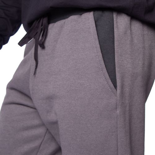 Calça Masculina Desayner em Moletom Bicolor Cinza/preto