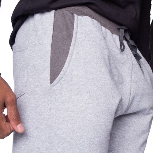 Calça Masculina Desayner em Moletom Bicolor Cinza
