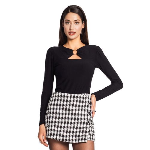 Blusa Feminina Rovitex Endless Detalhe Argola Preto