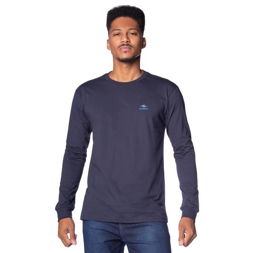 Camiseta Masculina Nicoboco Manga Longa Básica Marinho