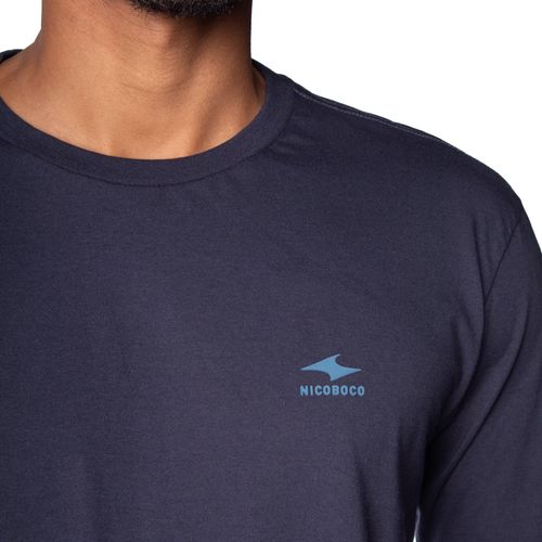 Camiseta Masculina Nicoboco Manga Longa Básica Marinho