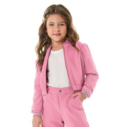 Jaqueta Infantil Rovitex Trick Nick Suede Sarjado Rosa
