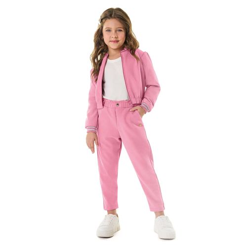 Jaqueta Infantil Rovitex Trick Nick Suede Sarjado Rosa