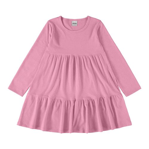 Vestido Infantil Rovitex Canelado Lurex Rosa Claro