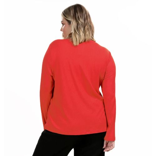 Blusa Feminina Rovitex Secret Glam Plus Size Canelada Vermelho