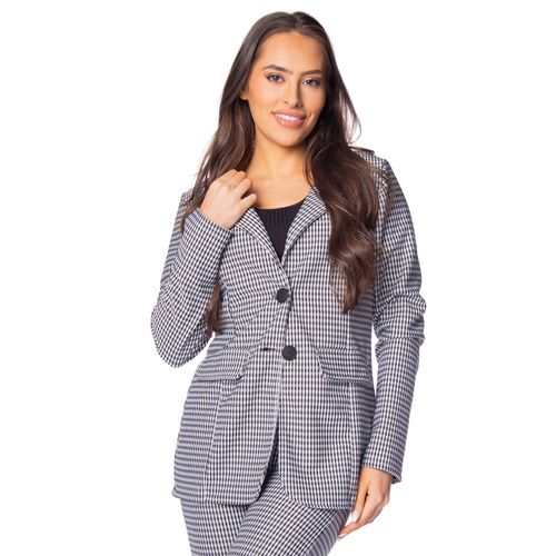 Blazer Feminino Averzzy Xadrez Preto/branco