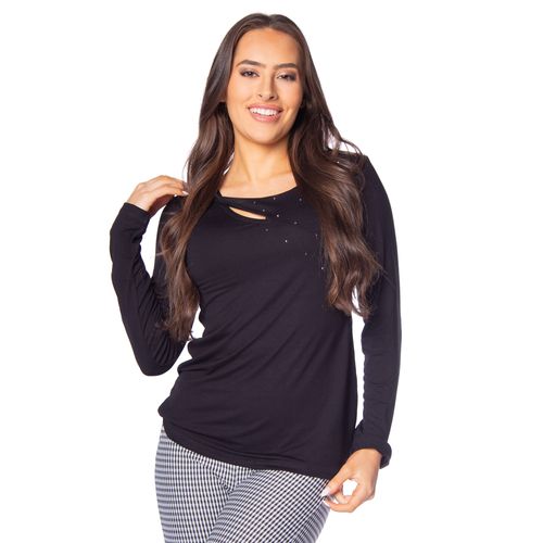 Blusa Feminina Averzzy com Brilhos Preto
