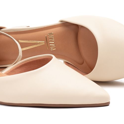 Sapato Feminino Vizzano Scarpin Bico Fino Creme