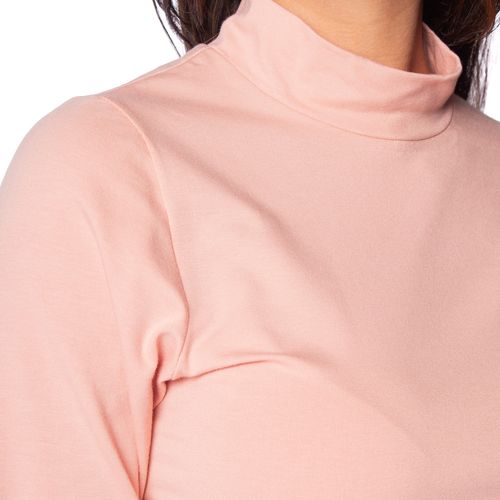 Blusa Feminina Rovitex Manga Longa Gola Alta Rosa Claro