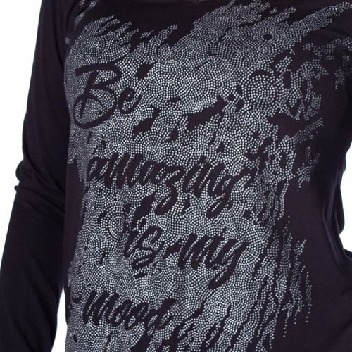 Blusa Feminina Rovitex Estampa Metalizada Preto