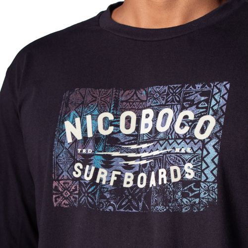 Camiseta Masculina Nicoboco Manga Longa Aiden Preto