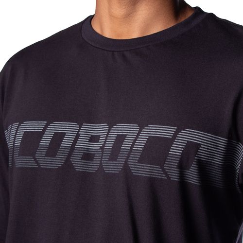 Camiseta Masculina Nicoboco Manga Longa com Estampa Preto