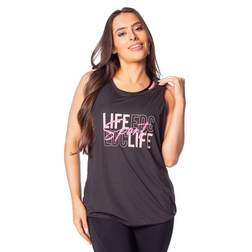 Regata Feminina Estilo do Corpo Fit Line Preto