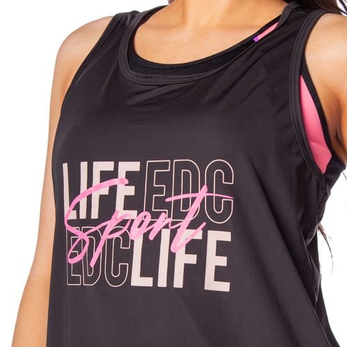 Regata Feminina Estilo do Corpo Fit Line Preto