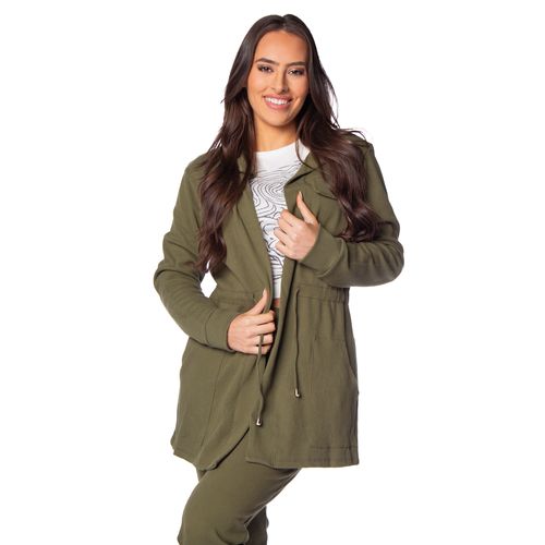 Jaqueta Parka Feminina Cativa Malha Verde Musgo