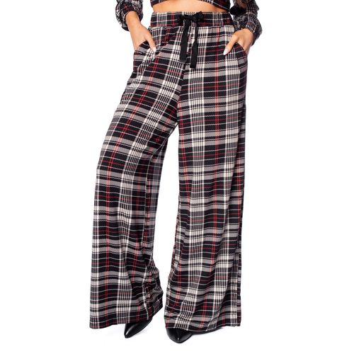 Calça Feminina Rovitex Endless Pantalona Xadrez Preto/bege