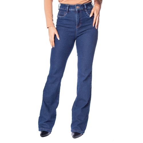Calça Jeans Feminina Sawary Flare Boot Cut Azul