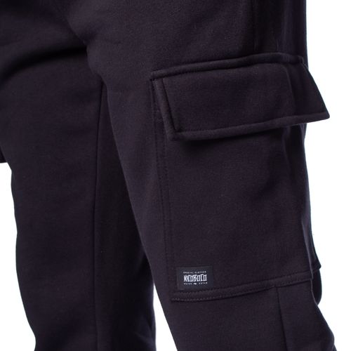 Calça de Moletom Masculina Nicoboco Bolso Cargo Preto