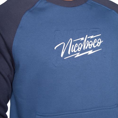 Moletom Masculino Nicoboco Raglan Canguru Azul/marinho