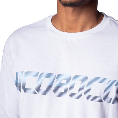 Camiseta Masculina Nicoboco Manga Longa com Estampa Branco