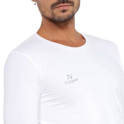 Camiseta Térmica Masculina Topper Classic UV50 New Branco