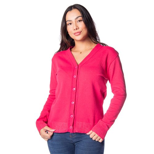 Casaco Feminino Oliveira Malhas Tricot Liso Rosa