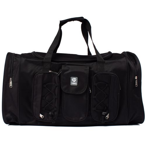 Sacola de Viagem Yins Grande com Bolsos Frontais Preto